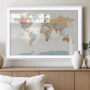 Pastel Colors World Map Wall Art Canvas Print by MyGreatCanvas | Canvas Wall Art Prints | Photo Prints & Wall Decor