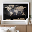 Grunge World Map Wall Art | 3-Panel Large Beige and Brown by MyGreatCanvas | Canvas Wall Art Prints | Photo Prints & Wall Decor