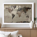 World Map Canvas Print – Detailed Map of the World Adventure