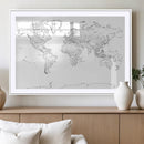 World Map Canvas Print – Framed Modern Detailed Map of the by MyGreatCanvas | Canvas Wall Art Prints | Photo Prints & Wall Decor