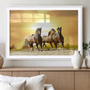 Wild Horses Wall Art Canvas Print – Framed Galloping Herd