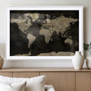 Push Pin World Map Canvas Wall Art Print, Interactive Travel
