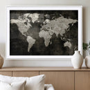 Vintage World Map Wall Art Canvas Print – Framed Large Map