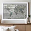 Neutral Vintage World Map Canvas Wall Art Print, Classic Map by MyGreatCanvas | Canvas Wall Art Prints | Photo Prints & Wall Decor