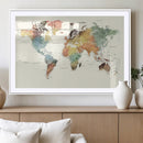 Framed World Map Wall Art Canvas Print for Living Room and by MyGreatCanvas | Canvas Wall Art Prints | Photo Prints & Wall Decor