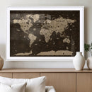 Colorful World Map Canvas Wall Art with Landmarks – Framed by MyGreatCanvas | Canvas Wall Art Prints | Photo Prints & Wall Decor
