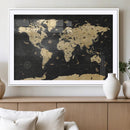 Vintage Blue and Brown World Map Canvas Wall Art – Framed by MyGreatCanvas | Canvas Wall Art Prints | Photo Prints & Wall Decor