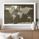 Vintage World Map Canvas Print – Framed Travel Map Wall Art