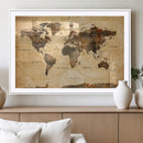 Navy Blue and Gold World Map Canvas Print – Framed Luxury by MyGreatCanvas | Canvas Wall Art Prints | Photo Prints & Wall Decor