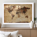 Modern Red and Gray World Map Canvas Print – Framed Wall Art by MyGreatCanvas | Canvas Wall Art Prints | Photo Prints & Wall Decor