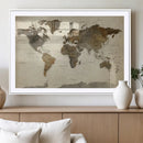 Vintage World Map Canvas Wall Art – Framed Travel Map for by MyGreatCanvas | Canvas Wall Art Prints | Photo Prints & Wall Decor