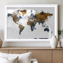 World Map Wall Art Canvas Print, Modern Decorative Framed by MyGreatCanvas | Canvas Wall Art Prints | Photo Prints & Wall Decor