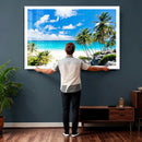 Barbados Beach Wall Art Canvas Print, Palm Tree Ocean by MyGreatCanvas | Canvas Wall Art Prints | Photo Prints & Wall Decor