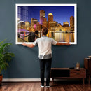 Boston Wall Art Canvas Print, Boston City Downtown Night by MyGreatCanvas | Canvas Wall Art Prints | Photo Prints & Wall Decor