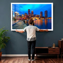 Boston Wall Art Canvas Print, Boston City Downtown Night by MyGreatCanvas | Canvas Wall Art Prints | Photo Prints & Wall Decor
