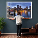 Boston Wall Art Canvas Print, Boston City Downtown Night by MyGreatCanvas | Canvas Wall Art Prints | Photo Prints & Wall Decor