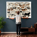 Farmhouse Animals Horse Longhorn Cow Wall Art Canvas Print - by MyGreatCanvas | Canvas Wall Art Prints | Photo Prints & Wall Decor