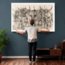 Abstract Cow Longhorn Wall Art Canvas Print for Cabin Decor by MyGreatCanvas | Canvas Wall Art Prints | Photo Prints & Wall Decor
