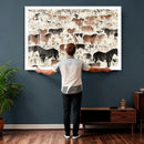 Wild Horses Wall Art Canvas Print - Abstract Farm Longhorn by MyGreatCanvas | Canvas Wall Art Prints | Photo Prints & Wall Decor