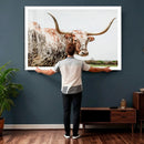 Texas Catle Longhorn Wall Art Canvas Print for Farmhouse by MyGreatCanvas | Canvas Wall Art Prints | Photo Prints & Wall Decor