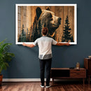 Rustic Bear Wall Art Canvas Print – Woodland Wildlife by MyGreatCanvas | Canvas Wall Art Prints | Photo Prints & Wall Decor