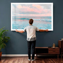 Ocean Wave Wall Art Canvas Print, Pastel Surf Seascape