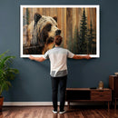 Grizzly Bear Wall Art Canvas Print, Rustic Wildlife Bear by MyGreatCanvas | Canvas Wall Art Prints | Photo Prints & Wall Decor