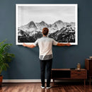 Black and White Mountain Wall Art Canvas Print, Snowy Alpine by MyGreatCanvas | Canvas Wall Art Prints | Photo Prints & Wall Decor