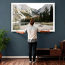 Lake Braies Alpine Landscape Wall Art Canvas Print, by MyGreatCanvas | Canvas Wall Art Prints | Photo Prints & Wall Decor