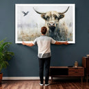 Abstract Highland Cow Animal Wall Art Canvas Print by MyGreatCanvas | Canvas Wall Art Prints | Photo Prints & Wall Decor
