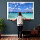 Caribbean Ocean Pier Seascape Wall Art Canvas Print, by MyGreatCanvas | Canvas Wall Art Prints | Photo Prints & Wall Decor