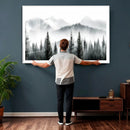 Misty Pine Forest Mountain Landscape Wall Art Canvas Print by MyGreatCanvas | Canvas Wall Art Prints | Photo Prints & Wall Decor