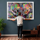 Graffiti Football Helmets Wall Art Canvas Print, Urban by MyGreatCanvas | Canvas Wall Art Prints | Photo Prints & Wall Decor