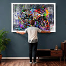 Graffiti Motorcycle Wall Art Canvas Print, Urban Street Art by MyGreatCanvas | Canvas Wall Art Prints | Photo Prints & Wall Decor