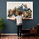 Wood Style Mountain Wall Art Canvas Print, Layered Wood by MyGreatCanvas | Canvas Wall Art Prints | Photo Prints & Wall Decor