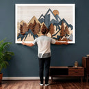 Layered Wooden Mountain Wall Art Canvas Print, Modern Rustic by MyGreatCanvas | Canvas Wall Art Prints | Photo Prints & Wall Decor