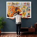 Basquiat Style Bull Graffiti Wall Art Canvas Print, Street by MyGreatCanvas | Canvas Wall Art Prints | Photo Prints & Wall Decor