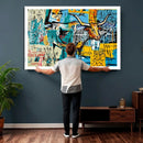 Basquiat Style Bird Bull Graffiti Wall Art Canvas Print, by MyGreatCanvas | Canvas Wall Art Prints | Photo Prints & Wall Decor