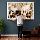 Western Longhorn Herd Wall Art Canvas Print, Sepia Texas by MyGreatCanvas | Canvas Wall Art Prints | Photo Prints & Wall Decor