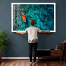 Turquoise Ocean Boat Wall Art Canvas Print by MyGreatCanvas | Canvas Wall Art Prints | Photo Prints & Wall Decor
