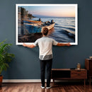 Coastal Fishing Boats Wall Art Canvas Print, Sunset Beach by MyGreatCanvas | Canvas Wall Art Prints | Photo Prints & Wall Decor