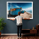 Coastal Fishing Boats Wall Art Canvas Print, Sunset Beach by MyGreatCanvas | Canvas Wall Art Prints | Photo Prints & Wall Decor