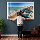 Coastal Fishing Boats Wall Art Canvas Print, Sunset Beach by MyGreatCanvas | Canvas Wall Art Prints | Photo Prints & Wall Decor