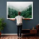 Misty Pine Forest Wall Art Canvas Print, Foggy Evergreen by MyGreatCanvas | Canvas Wall Art Prints | Photo Prints & Wall Decor