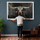 Rustic Longhorn Bull Wall Art Canvas Print – Vintage Western by MyGreatCanvas | Canvas Wall Art Prints | Photo Prints & Wall Decor