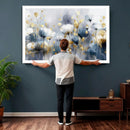 Large Abstract Flowers Wall Art Canvas Print – Gold and Blue by MyGreatCanvas | Canvas Wall Art Prints | Photo Prints & Wall Decor