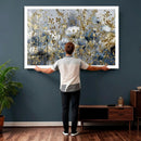 Abstract Floral Wall Art Canvas Print – Gold and Blue by MyGreatCanvas | Canvas Wall Art Prints | Photo Prints & Wall Decor