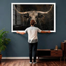 Vintage Longhorn Bull Wall Art Canvas Print – Rustic Western by MyGreatCanvas | Canvas Wall Art Prints | Photo Prints & Wall Decor