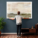 Muted Watercolor Hill Landscape Print — Beige Taupe Cloudy by MyGreatCanvas | Canvas Wall Art Prints | Photo Prints & Wall Decor