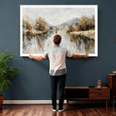 Neutral Abstract Lake Landscape Wall Art Canvas Print by MyGreatCanvas | Canvas Wall Art Prints | Photo Prints & Wall Decor